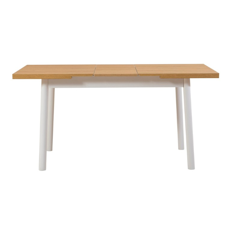 Τραπέζι Jemmy Megapap επεκτεινόμενο χρώμα φυσικό - λευκό 120/153x75x77εκ. - Image 4