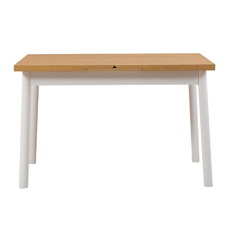 Τραπέζι Jemmy Megapap επεκτεινόμενο χρώμα φυσικό - λευκό 120/153x75x77εκ. - Image 5