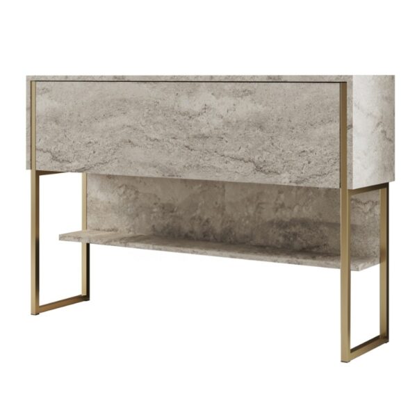 Μπουφές Luxe Megapap χρώμα travertine - χρυσό 120x30x80εκ. - Image 2