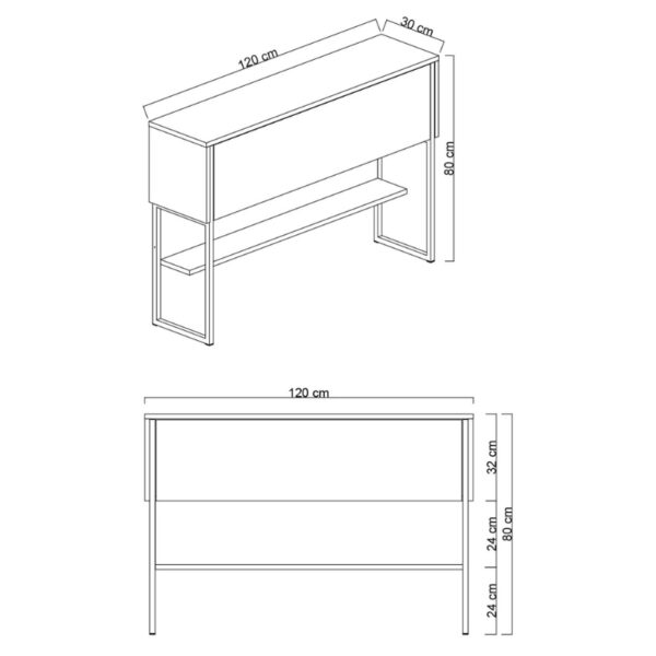 Μπουφές Luxe Megapap χρώμα travertine - χρυσό 120x30x80εκ. - Image 3