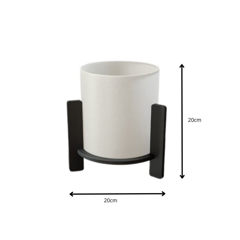 Φωτιστικό επιτραπέζιο Pine Megapap E27 Mdf - ύφασμα Pvc χρώμα μαύρο - κρεμ Ø20x20εκ. - Image 3