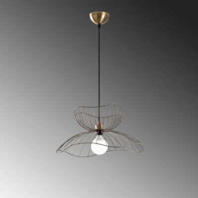 Φωτιστικό οροφής Farac Megapap E27 μεταλλικό μονόφωτο χρώμα χρυσό vintage Ø50x31/111εκ.