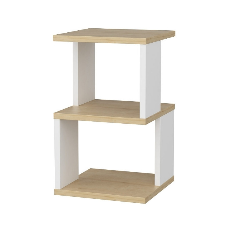 Κομοδίνο Carter Megapap χρώμα φυσικό οξιάς - λευκό 29,6x29,6x49,4εκ. - Image 3