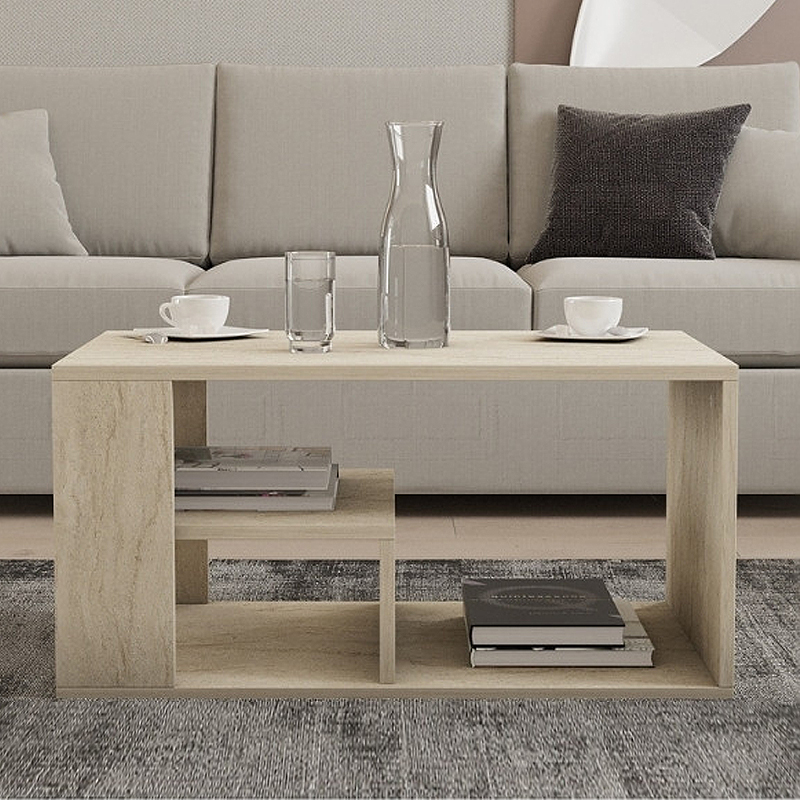 Τραπεζάκι σαλονιού Rodom Megapap χρώμα travertine 80x50x40εκ. - Image 2