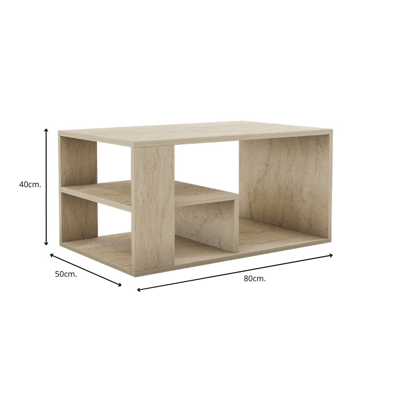 Τραπεζάκι σαλονιού Rodom Megapap χρώμα travertine 80x50x40εκ. - Image 5