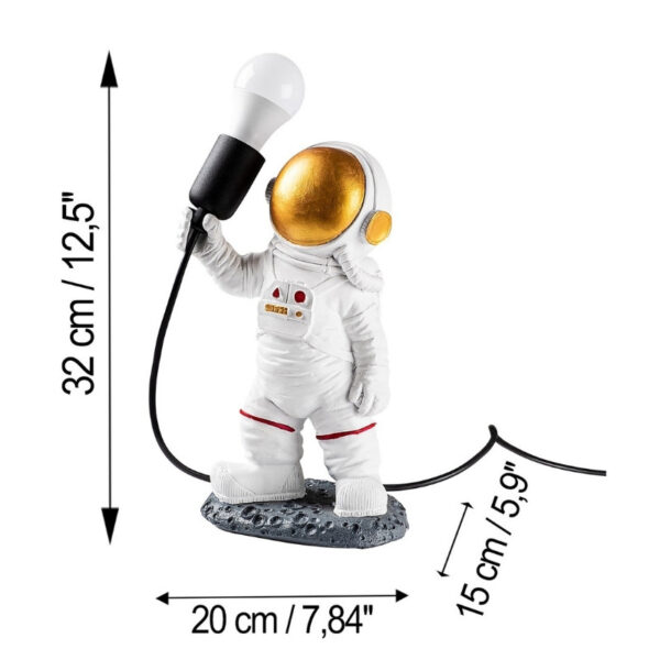 Φωτιστικό επιτραπέζιο Astronaut Megapap E27 πολυεστερικό χρώμα λευκό 20x15x32εκ. - Image 6