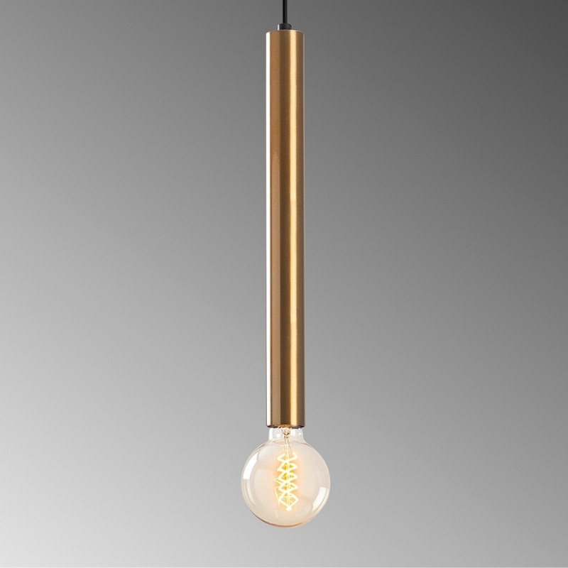 Φωτιστικό οροφής Lizy I Megapap E27 μεταλλικό μονόφωτο χρώμα χρυσό vintage Ø4x139εκ. - Image 3