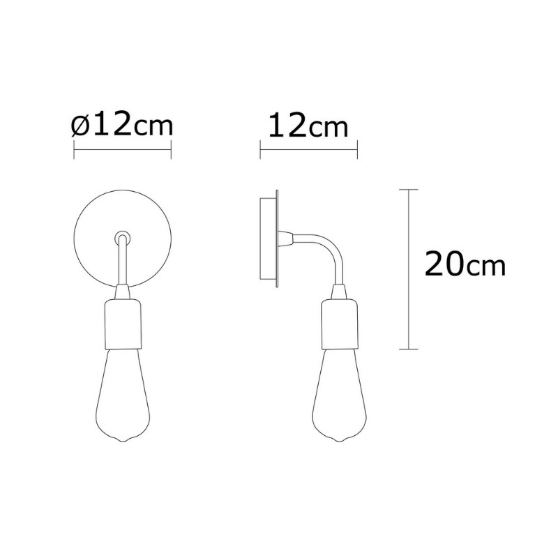 Απλίκα τοίχου Arken Megapap E27 μεταλλική χρώμα χρυσό vintage 12x12x20εκ. - Image 2