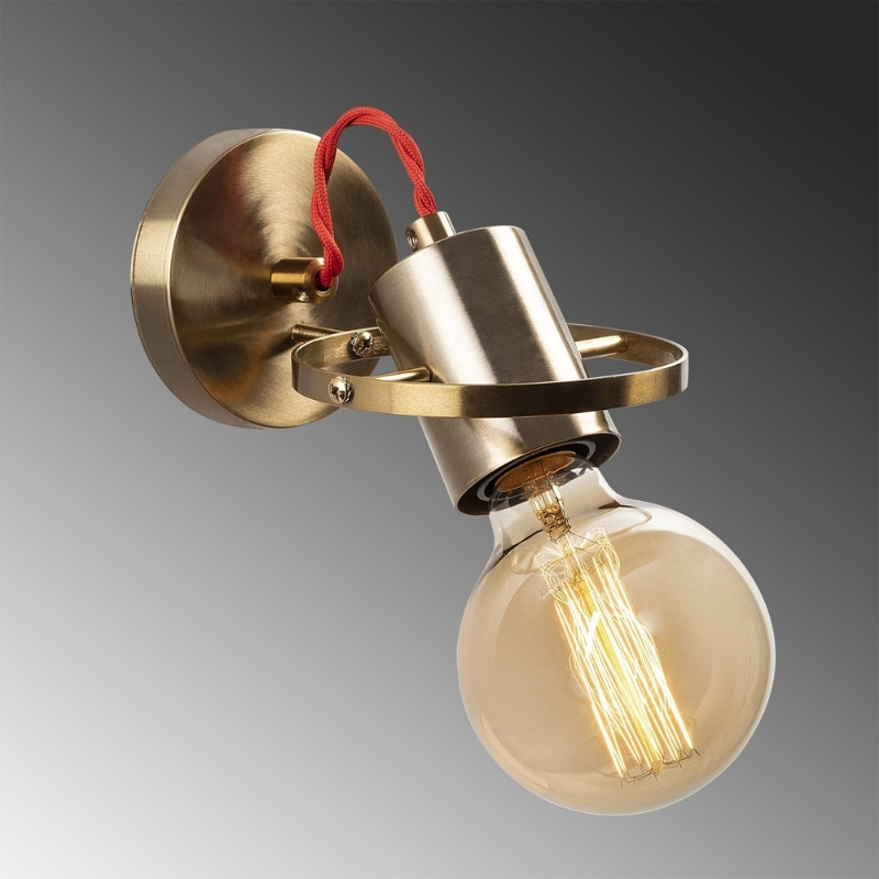 Απλίκα τοίχου Asen Megapap E27 μεταλλική χρώμα χρυσό vintage 12x17x13εκ. - Image 2