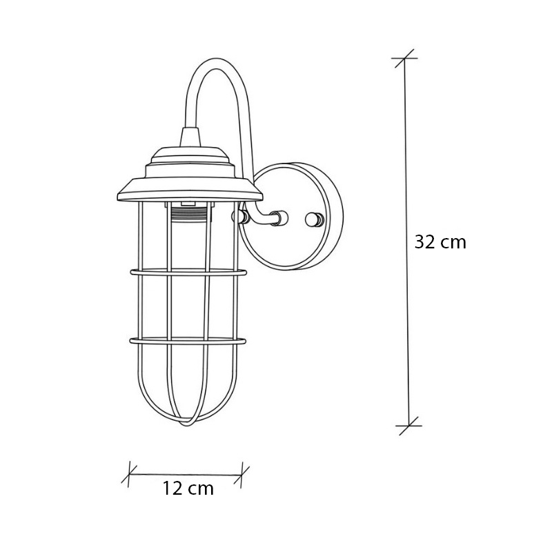 Απλίκα τοίχου Vole Megapap E27 μεταλλική χρώμα χρυσό 10x12x32εκ. - Image 4