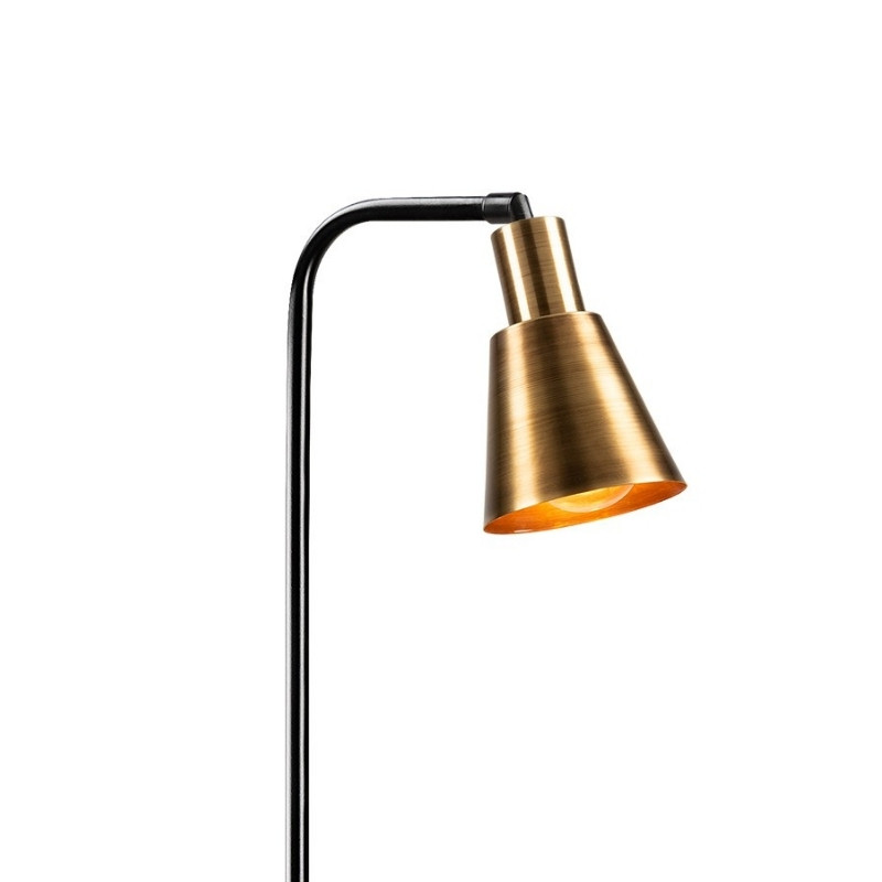 Φωτιστικό δαπέδου Balbin Megapap E27 μεταλλικό χρώμα μαύρο - χρυσό vintage Ø30x120εκ. - Image 2