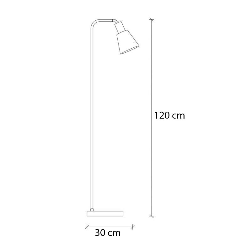 Φωτιστικό δαπέδου Balbin Megapap E27 μεταλλικό χρώμα μαύρο - χρυσό vintage Ø30x120εκ. - Image 3