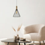 Φωτιστικό οροφής Mentor Megapap E27 μεταλλικό μονόφωτο χρώμα μαύρο Ø24x140εκ.