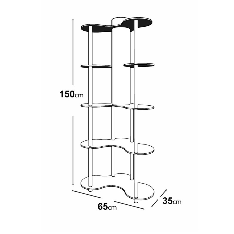 Φωτιστικό δαπέδου Nova II Megapap MDF - PVC ύφασμα χρώμα καρυδί - μαύρο 65x35x150εκ. - Image 3