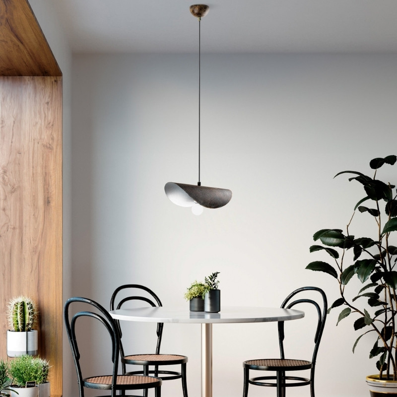 Φωτιστικό οροφής Vinci II Megapap E27 μεταλλικό μονόφωτο χρώμα χάλκινο vintage 30x20x106εκ. - Image 3