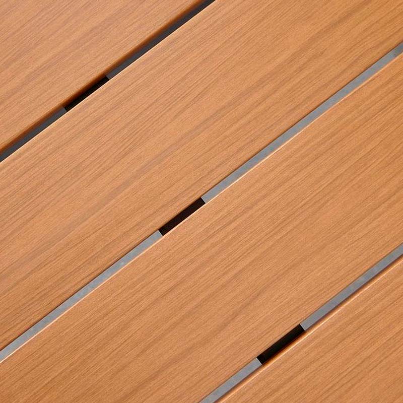 Τραπέζι κήπου Poseidon Megapap μέταλλο - ξύλο χρώμα μαύρο - καρυδί 180x92x75εκ. - Image 2