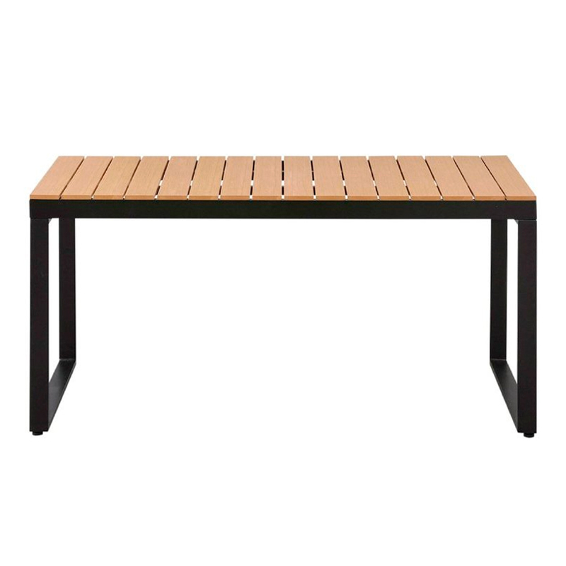 Τραπέζι κήπου Poseidon Megapap μέταλλο - ξύλο χρώμα μαύρο - καρυδί 180x92x75εκ. - Image 4