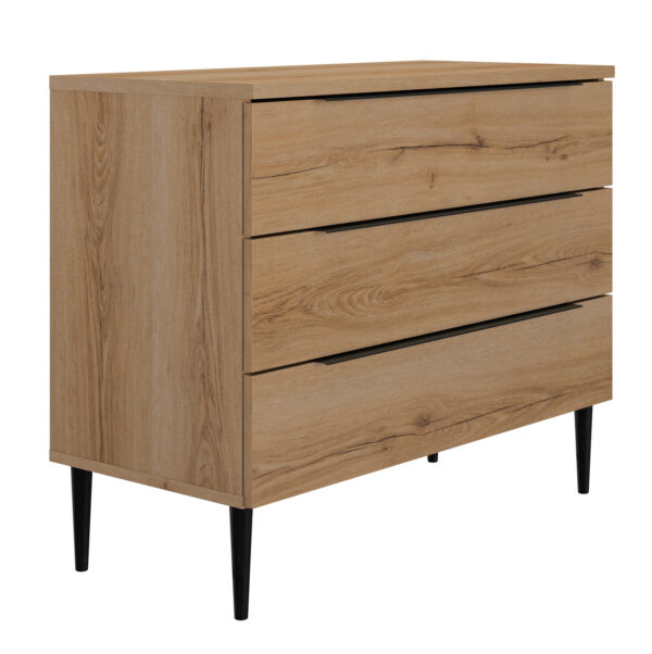 Lucian συρταριέρα με 3 συρτάρια 95x45x78εκ. Helvezia Oak - Image 2