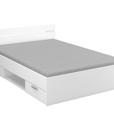 Michigan κρεβάτι με δυο συρτάρια 145x205x75εκ. (  για στρώμα 140x200εκ. )  Λευκό Ματ