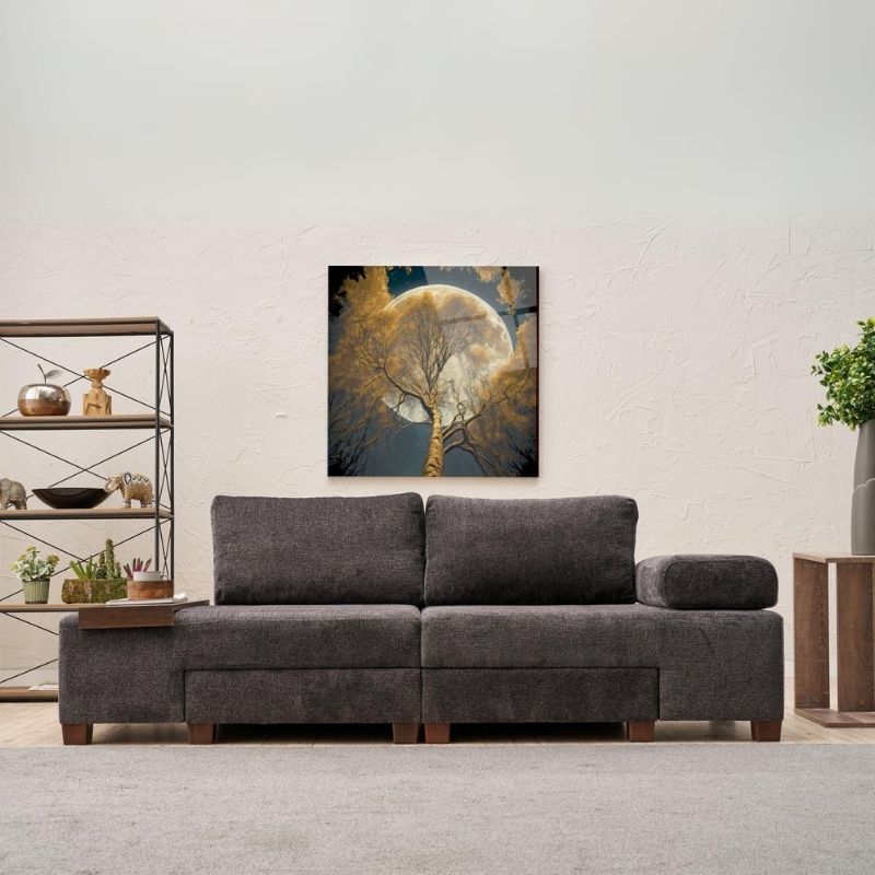 Καναπές - κρεβάτι πολυμορφικός Perenna Megapap τριθέσιος υφασμάτινος χρώμα ανθρακί 233x93x83εκ. - Image 5