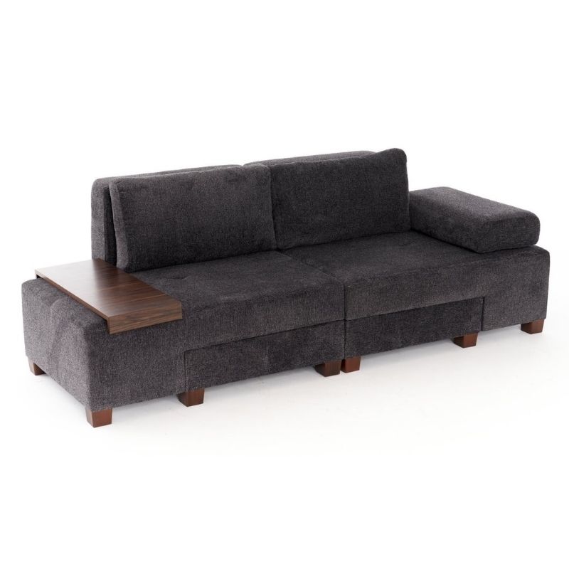 Καναπές - κρεβάτι πολυμορφικός Perenna Megapap τριθέσιος υφασμάτινος χρώμα ανθρακί 233x93x83εκ. - Image 6