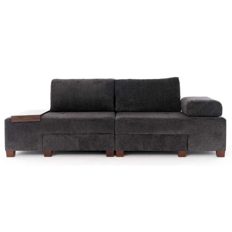 Καναπές - κρεβάτι πολυμορφικός Perenna Megapap τριθέσιος υφασμάτινος χρώμα ανθρακί 233x93x83εκ. - Image 7