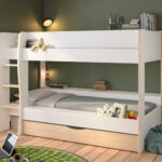 Roomy Κουκέτα παιδική με 2 μονά κρεβάτια, αποθηκευτικό συρτάρι & σκάλα , 209X130X145εκ. Λευκό / Light Oak