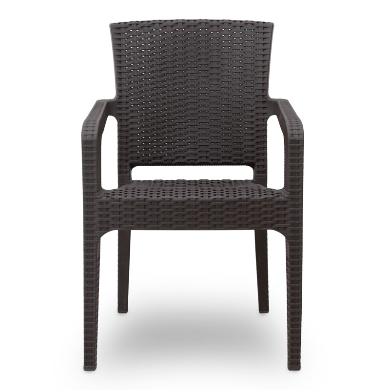 Σετ τραπεζαρία κήπου Callan Megapap 5τμχ πολυπροπυλενίου τραπέζι 120x70 - πολυθρόνα recycled χρώμα καφέ S_GP046-0002,1+GP046-0001,2x4 - Image 4