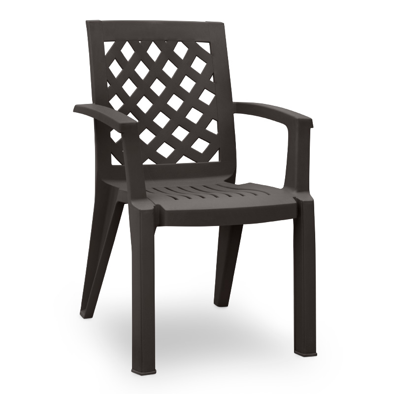 Σετ τραπεζαρία κήπου Callan Megapap 5τμχ πολυπροπυλενίου τραπέζι 120x70 - πολυθρόνα χρώμα καφέ S_GP046-0002,1+GP046-0004,3x4 - Image 2