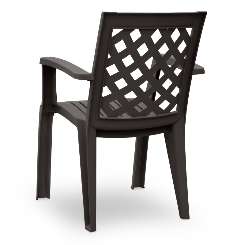 Σετ τραπεζαρία κήπου Callan Megapap 5τμχ πολυπροπυλενίου τραπέζι 140x80 - πολυθρόνα χρώμα καφέ S_GP046-0003,1+GP046-0004,3x4 - Image 3