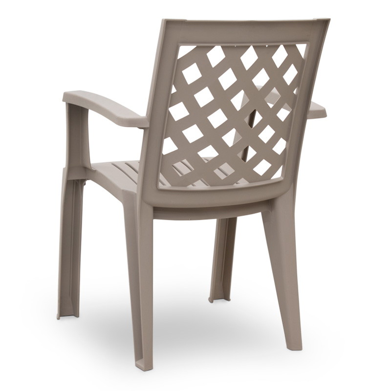 Σετ τραπεζαρία κήπου Callan Megapap 5τμχ πολυπροπυλενίου τραπέζι 140x70 - πολυθρόνα χρώμα cappuccino S_GP046-0003,2+GP046-0004,2x4 - Image 3