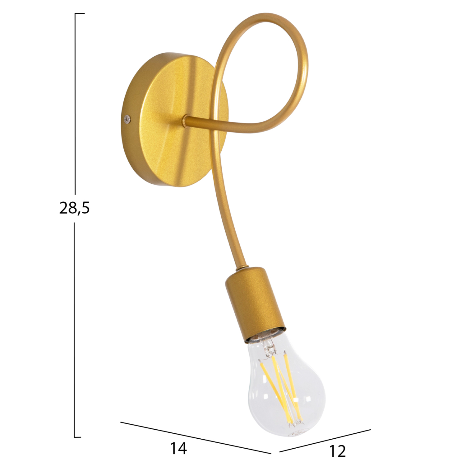 ΑΠΛΙΚΑ ΤΟΙΧΟΥ FRIDRIK HM7399.12 ΜΕΤΑΛΛΟ ΣΕ ΧΡΥΣΟ 12x15,5x28,5Υεκ. - Image 2