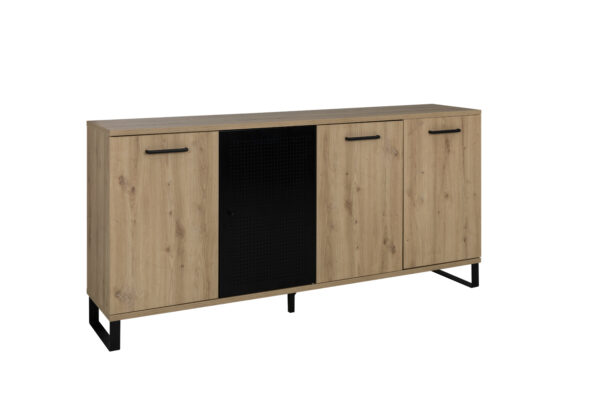 Craft Μπουφές με 4 πόρτες  178x41x86εκ. Artisan Oak / Μαύρο - Image 2
