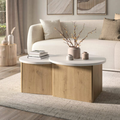 Eclypse τραπεζάκι σαλονιού 96x60x38/35εκ. Artisan Oak / Grege