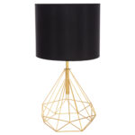 ΕΠΙΤΡΑΠΕΖΙΟ ΦΩΤΙΣΤΙΚΟ GEILO HM7416.12 ΧΡΥΣΟ ΜΕΤΑΛΛΙΚΟ--ΜΑΥΡΟ PVC ΚΑΠΕΛΟ Φ25x48,5Υεκ.