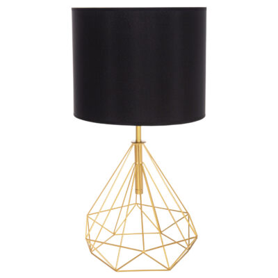 ΕΠΙΤΡΑΠΕΖΙΟ ΦΩΤΙΣΤΙΚΟ GEILO HM7416.12 ΧΡΥΣΟ ΜΕΤΑΛΛΙΚΟ--ΜΑΥΡΟ PVC ΚΑΠΕΛΟ Φ25x48,5Υεκ.