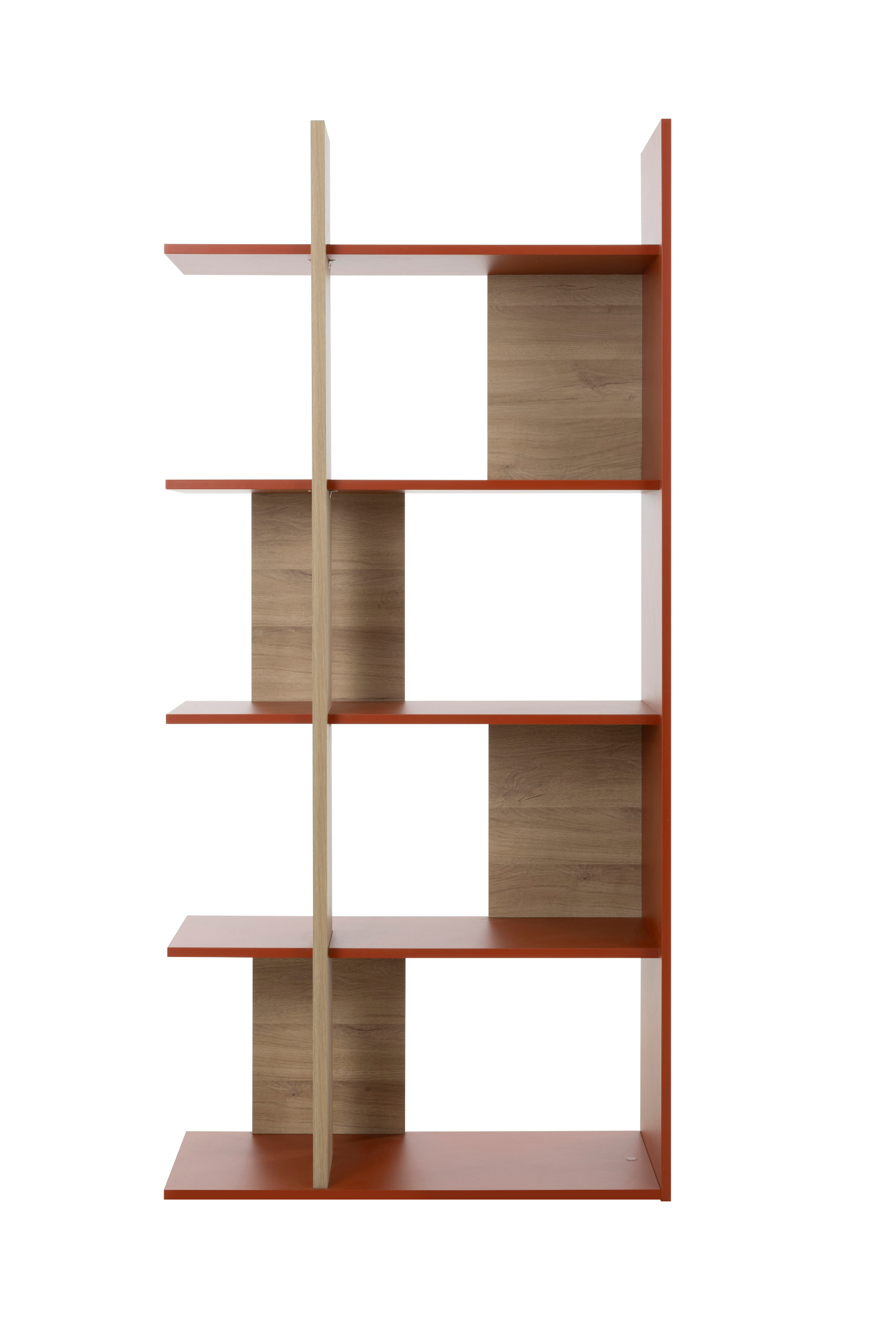 Epura βιβλιοθήκη 90x36x190εκ. Light Oak / Terracotta - Image 2