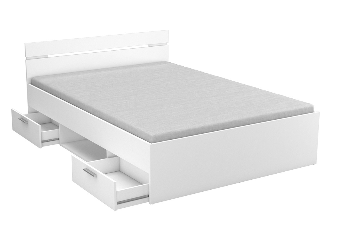 Michigan κρεβάτι με δυο συρτάρια 145x205x75εκ. ( για στρώμα 140x200εκ. ) Λευκό Ματ - Image 2