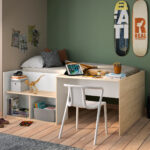 Oscar κρεβάτι πολυμορφικό μονό 134x194x72εκ. ( για στρώμα 90x190εκ. )  Natural Oak / Λευκό