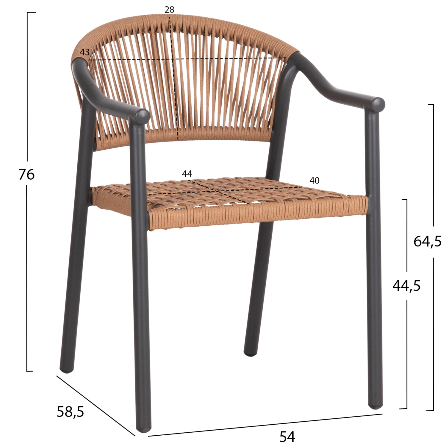 ΠΟΛΥΘΡΟΝΑ KERLY HM6050.10 ΑΛΟΥΜΙΝΙΟ ΣΚΟΥΡΟ ΓΚΡΙ--ΜΠΕΖ ΣΥΝΘΕΤΙΚΟ RATTAN 54x58,5x76Υεκ - Image 2