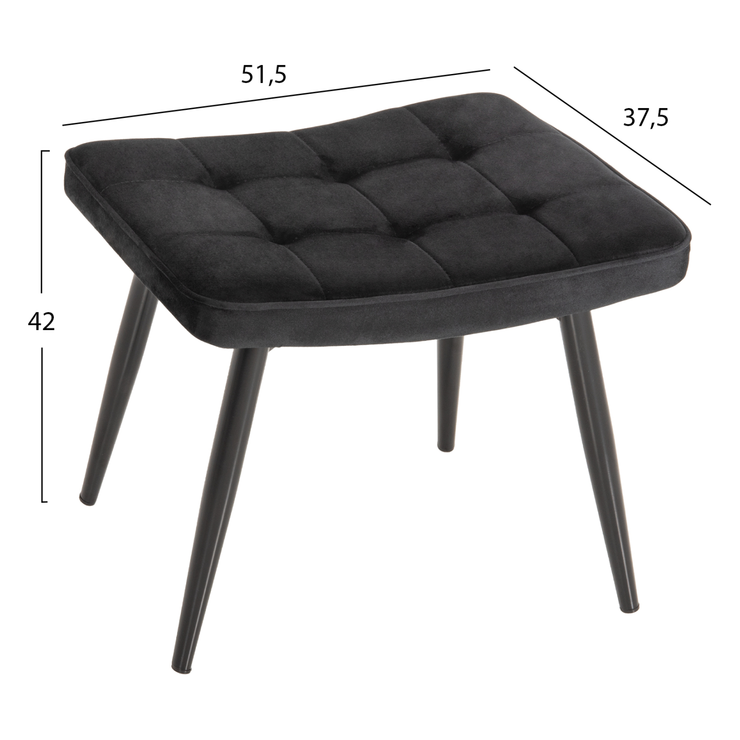 ΠΟΛΥΘΡΟΝΑ ΜΠΕΡΖΕΡΑ CRAWLEY ΜΕ ΥΠΟΠΟΔΙΟ HM8918.04 ΜΑΥΡΟ ΒΕΛΟΥΔΟ 70x57x103Y εκ. - Image 3