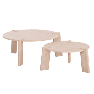 ΣΕΤ 2ΤΜΧ ΤΡΑΠΕΖΙΑ ΣΑΛΟΝΙΟΥ EQUIL HM9943.01 MDF ΜΕ ΜΕΛΑΜΙΝΗ-ΦΥΣΙΚΟ 66x66εκ + 87x87εκ