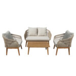 ΣΕΤ ΣΑΛΟΝΙ ΕΞ.ΧΩΡΟΥ 4ΤΜΧ FRANKY HM6231 ΞΥΛΟ ΑΚΑΚΙΑΣ-ΜΕΤΑΛΛΟ-ΣΧΟΙΝΙ