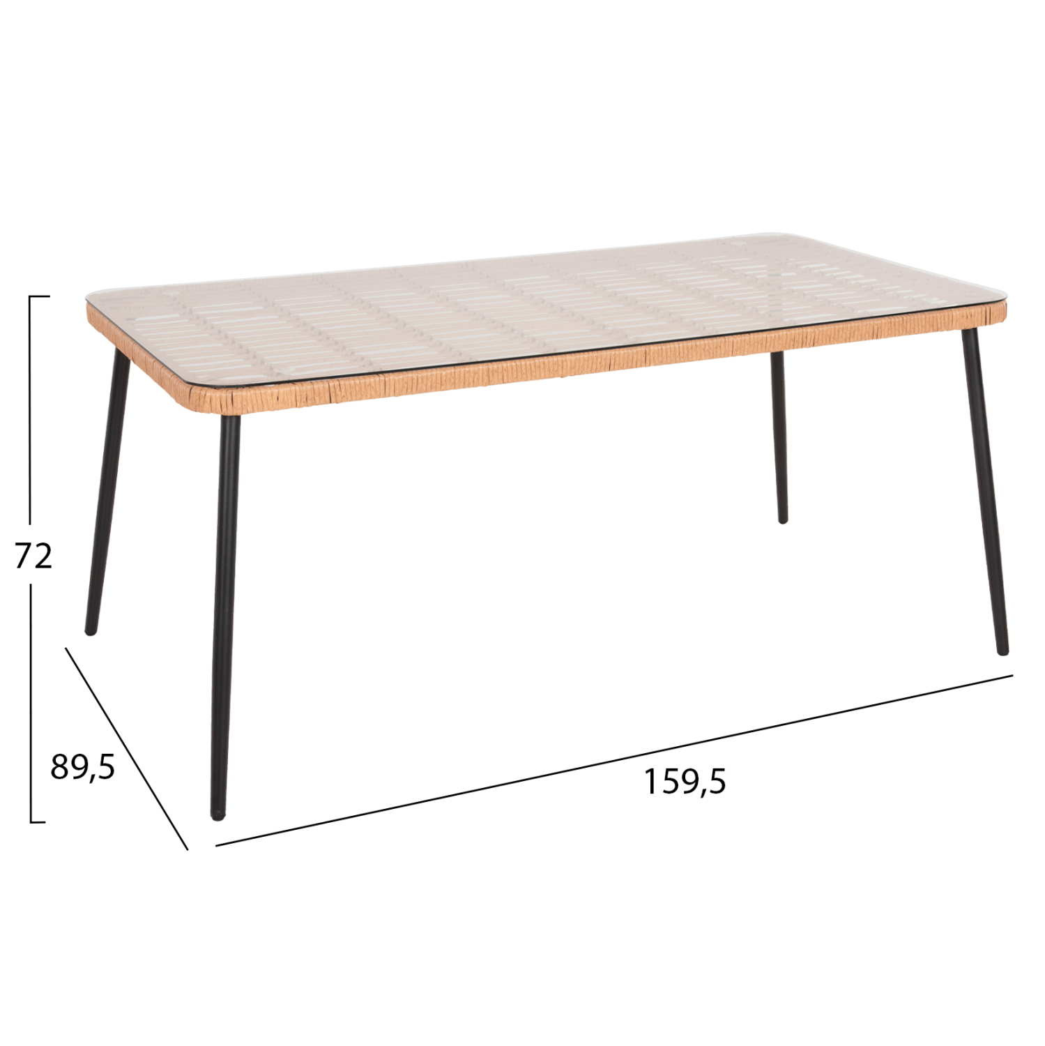 ΣΕΤ ΤΡΑΠΕΖΑΡΙΑΣ 7ΤΜΧ ALLEGRA HM10495 WICKER ΜΠΕΖ-ΜΕΤΑΛΛΟ ΜΑΥΡΟ - Image 2