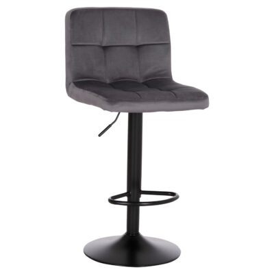 ΣΚΑΜΠΟ ΜΠΑΡ ΠΕΡΙΣΤΡΕΦΟΜΕΝΟ DIANA HM202.41 ΓΚΡΙ ΒΕΛΟΥΔΟ--ΜΕΤΑΛΛΟ ΜΑΥΡΟ ΜΑΤ 44x52x109Υεκ 2τμχ