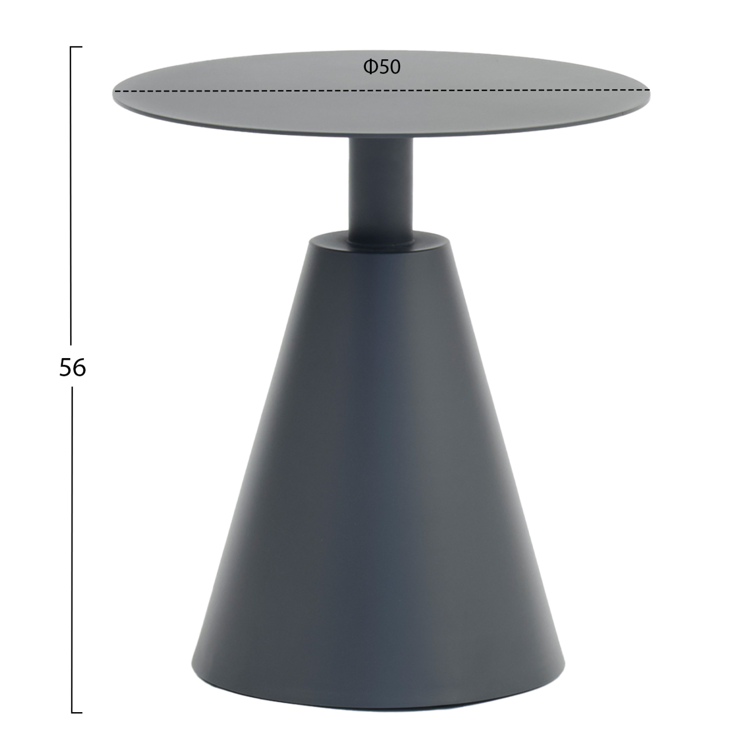 ΤΡΑΠΕΖΑΚΙ ΒΟΗΘ. ΣΤΡΟΓΓΥΛΟ ΕΞ.ΧΩΡΟΥ SERA HM6270.01 ΓΚΡΙ ΑΛΟΥΜΙΝΙΟ Φ50x56Υεκ. - Image 2