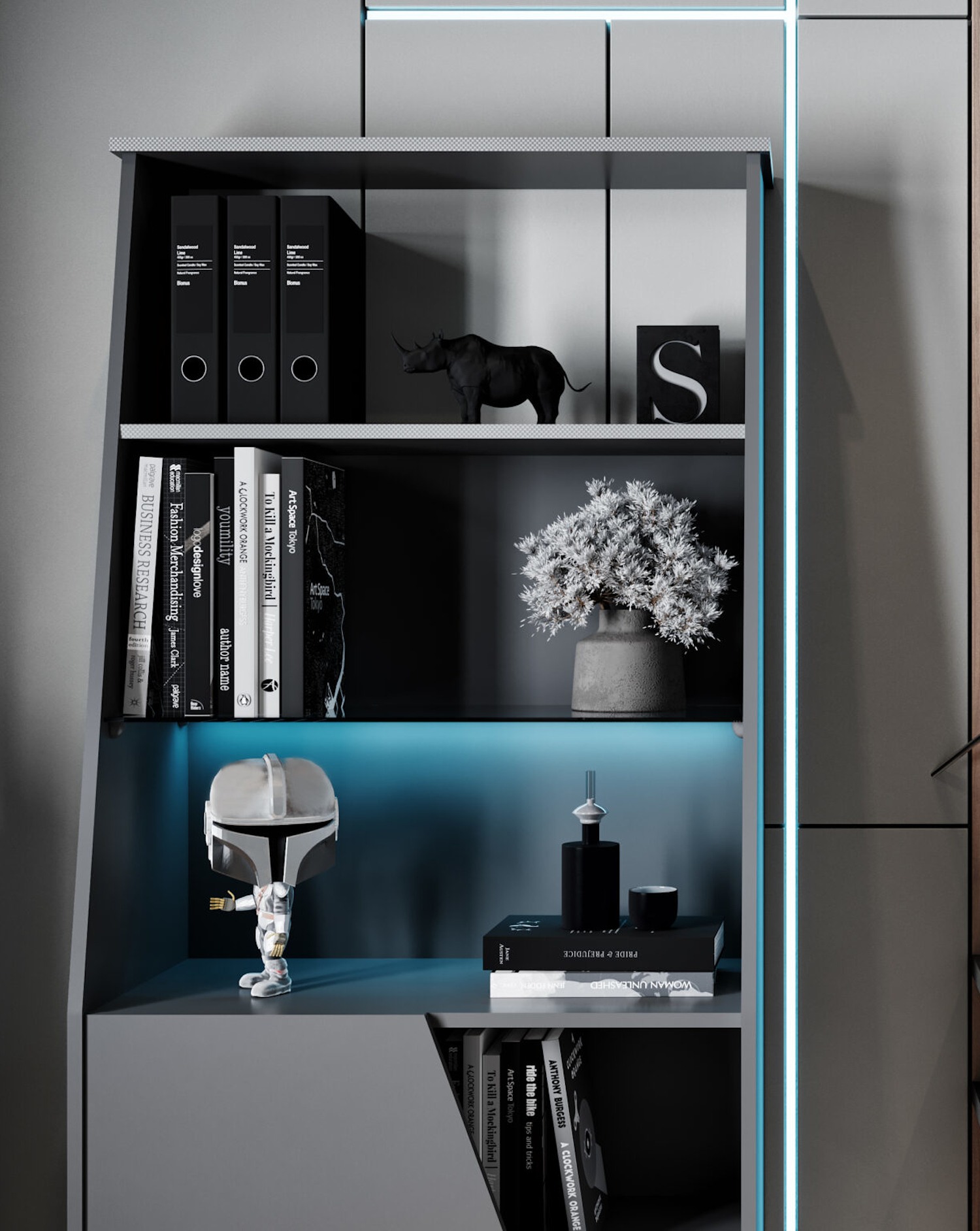 Venom βιβλιοθήκη gaming 72x34x185εκ. Μαύρο - Image 2