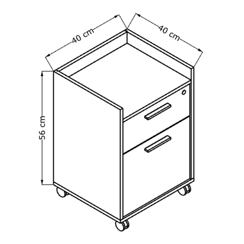 Συρταριέρα γραφείου Gamer Megapap τροχήλατη με κλειδαριά χρώμα μαύρο 40x40x56εκ. - Image 4