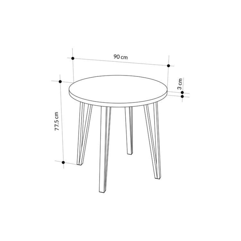 Τραπέζι Xana Megapap χρώμα sepet oak Ø90x77,5εκ. - Image 5