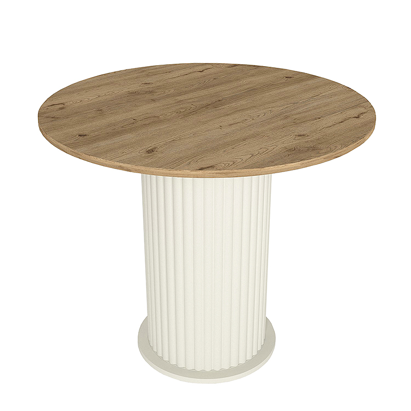 Τραπέζι Bohema Megapap χρώμα ivory - sepet oak Ø90x77,7εκ. - Image 3